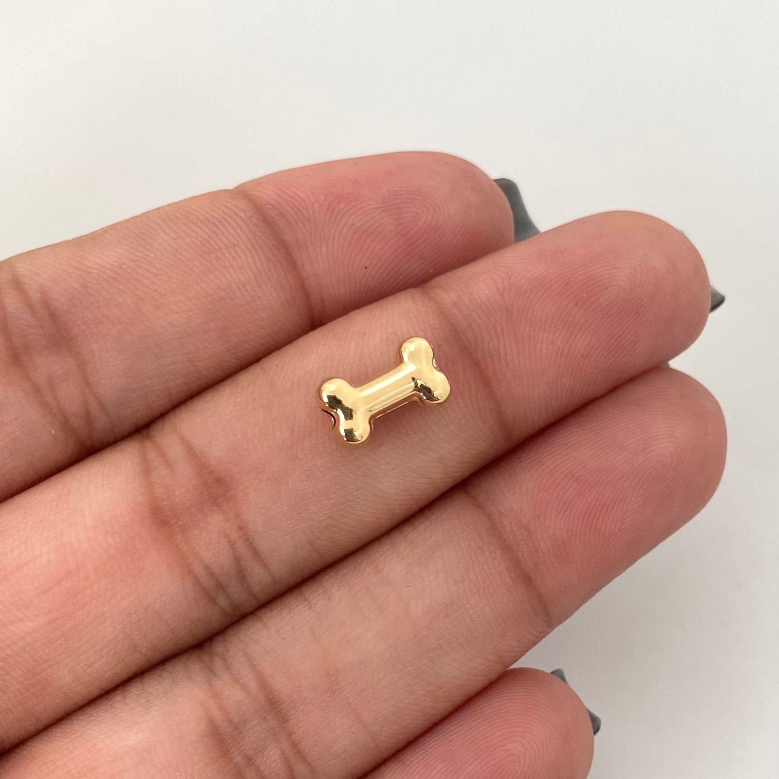 Herraje hueso Oro amarillo 18k 0,3 Gr / 1,0 Cm